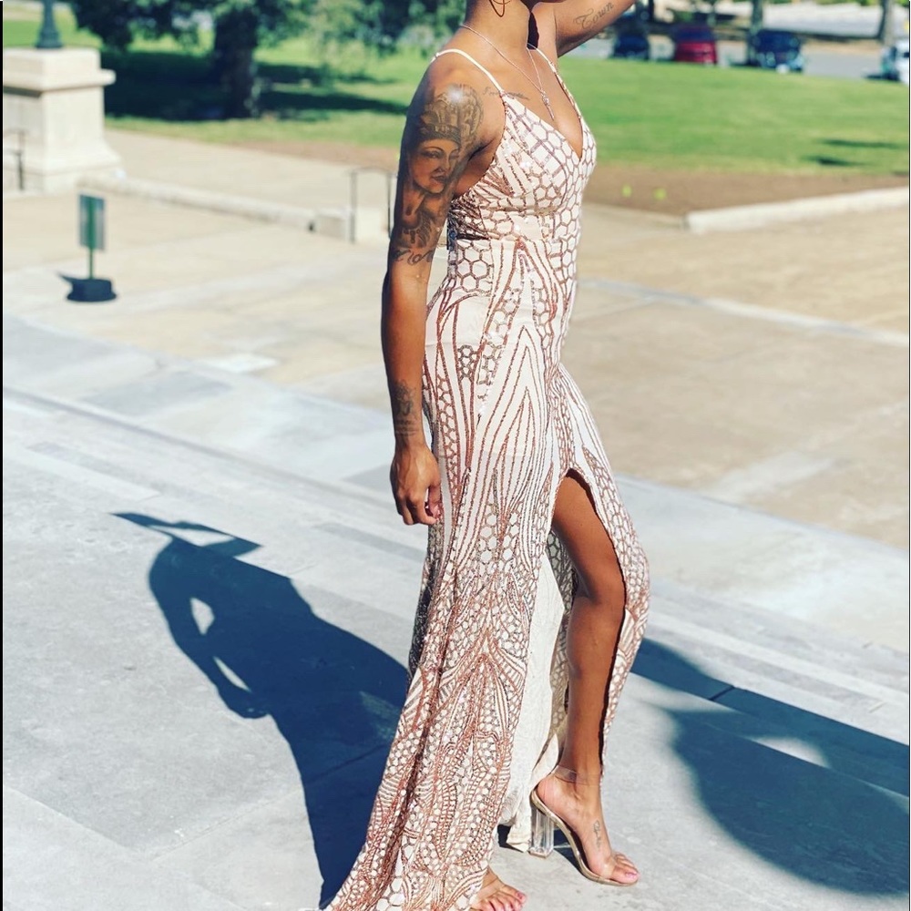 Rose Gold Sequin Dress